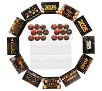 Angoily 1 Ensemble Cartes de voeux pour le nouvel an cartes du nouvel an 2025 de en vrac gommettes etiquette autocollante de bonne année avec enveloppes Papier