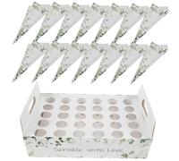 Angoily 1 Ensemble Confetti Cone Box faveurs de Mariage Titulaire cônes de charcuterie cône pour Mariage Rester cônes en Papier pour confettis Porte-cônes kit de Bouquet de cônes Blanche