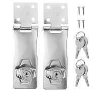 Angoily 1 ensemble de serrures à loquet en acier inoxydable pour armoire - Serrures de sécurité avec clés pour tiroirs, réfrigérateurs, boîtes aux lettres et armoires - Loquet à moraillon