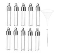 Angoily 1 Ensemble pendentif bouteille en verre petite bouteille en verre petite fiole en verre - Pendentif bouteille souhaitant pots mini petites bouteilles à souhaits pot mignon Un verre