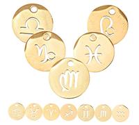 Angoily 1 Jeu Pendentif Rond Unique Pour Femme Ensemble De Diy Accessoire De Bijoux Anniversaire Inoxydable Création De Colliers Personnalisés Et Élégants 12 Pièces