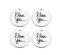 Angoily 1 Jeu Pendentifs Acier Inoxydable I Love You Charms De Bijoux Pour Création Diy Accessoires Artisanaux Pour Colliers Bracelets Et Décorations 5 Pièces