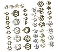 Angoily 1 Jeu Pendentifs Vintage Charms Étoile Pentacle Pour Fabrication De Bijoux Diy Accessoires Uniques Pour Décorations De Fêtes Et Artisanat 48 Pièces