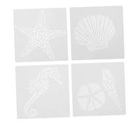 Angoily 1 Jeu Pochoirs De Peinture Modèles Décoratifs Béige Motifs Étoile De Mer Et Autres Organismes Marins Pochoirs Réutilisables Pour Diy Artisanat Et Décoration Murale 8 Pièces