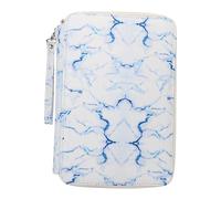 Angoily 1 Pièce Trousse à Crayons Multi Purpose PU avec Compartiments Zippés Sac Portable de Rangement pour Crayons et Fournitures Scolaires Détails Marbrés