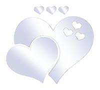 Angoily 1 Set Acrylique Miroir Coeurs Stickers Muraux Acrylique Réglage En Forme De Coeur Autocollants Verre Miroir Stickers Décoration Murale Carreaux Auto-Adhésifs Pour Chambre