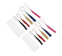 Angoily 10 ensembles Set de Marque Pages Acryliques Rectangulaires avec Pompons Décoratifs Macramé DIY Créatif pour Lecteurs pour et Personnalisation