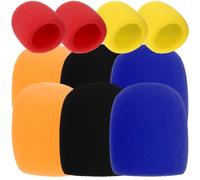 Angoily 10 Pièces Bonnette Anti-vent pour Microphone, Housse de Microphone à Main en Mousse, Cache-microphone Épaissi, des Bruits Parasites, pour Karaoké et Dj, pour Garçon et Filles
