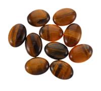 Angoily 10 Pièces Cabochons Ovales Œil de Tigre Jaune Cabochons Polis Fins pour Bijoux DIY Accessoires Ovales Plats Création Pendentifs et Bagues