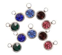 Angoily 10 Pièces Charms Rhinestones pour Pendentifs Colorés Zircon pour Boucles Oreilles Accessoires Diy