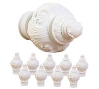 Angoily 10 pièces Embouts Tringle Rideau Design Pétale Plastique Blanc Finitions Vintage Résistantes et Décoratives pour Tringle à Rideaux Roman Accessoires Robustes pour Fenêtres Salon