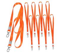 Angoily 10 Pièces Lanières pour Clés en Polyester Orange avec Clip Métallique Léger et Pratique pour Badges, Téléphones et Usage Quotidien