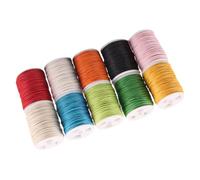 Angoily 10 pièces Lot de Cordons Coton Ciré Multicolores pour Loisirs Créatifs Fil Macramé Décoration DIY Cordon Tressé pour Bracelets et Bijoux