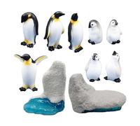 Angoily 10 pièces Lot de Figurines Pingouins Résine Miniatures Décoratives pour Micro-Paysage Jouets Éducatifs Garçon Fille Modèles Animaux Simulation Artisanat