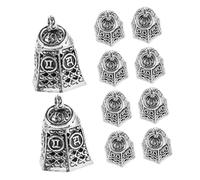 Angoily 10 Pièces Pendants de Cloche Vintage Alliage Charms Suspendus avec Mots Inspirants Accessoires Métalliques Rétro pour Bracelets DIY Bijoux Style Rétro