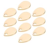 Angoily 10 Pièces pendentif d'eau charmes d'or charmes ronds plats médaille d'identification du cheval breloques plates et rondes étiquettes vierges avec des trous laiton Doré