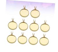 Angoily 10 pièces Pendentifs Rond Cuivre Doré Supports DIY pour Bijoux Personnalisés Plateaux Multi-usages pour Création de Pendentifs et Résine