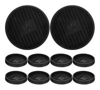 Angoily 10 Pièces Soucoupe Ronde, en Plastique Noir Plateau Épais | Protection de Surface, Ne Se Déforme Pas Facilement, pour Pots en Céramique et Décoration Maison