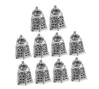 Angoily 10 Pièces Vintage Hanging Jingling Bells Charm Set Rustic Alloy Pendants For DIY Jewelry Making With Inspirational Words Retro Style Bell Charms For Bracelets And Necklaces