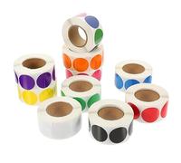 Angoily 10 Rouleaux Étiquettes Autocollantes Rondes Multicolores Gommettes Adhésives pour Classification et Décoration Autocollants pour Maison École et Bricolage