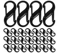 Angoily 100 Crochets S Doubles en Alliage de Zinc 20 MM Noir Électrophorétique Fermoirs de Bracelet Noirs pour Fabrication de Bijoux Micro-Mousquetons Robustes pour Organisation Maison