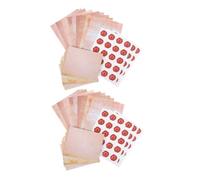 Angoily 100 Ensembles Lot Papier à Lettres Lignées Vintage avec Enveloppes Rétro et Autocollants Papeterie pour Lettres Manuscrites pour Vœux et Personnalisée
