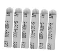 Angoily 100 Lames de Microblading pour Sourcils en Acier Inoxydable Forme en U Double Arc 14 Aiguilles Boîte de 100 Pièces Kit Professionnel pour Maquillage des Sourcils Précis et