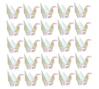 Angoily 100 Pièces Origami Paper Cranes Étanches Blanc Nacré Pliés Main pour Décoration Mariage Fêtes et Photobooth