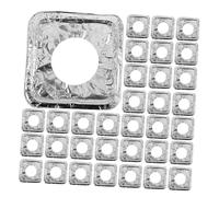 Angoily 100 pièces Protections Brûleurs Gazinière Aluminium Couvre Plaque Cuisson Gaz Ajustable Graisse Facile à Nettoyer Protège Cuisinière Gaz Tapis Huile Carré Épaissi