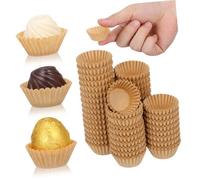 Angoily 1000 pièces Caissettes Papier Marron Pour Mini Muffins Caissettes De Cuisson Emballages Pour Cupcakes Style Rustique Et Élégant Pour Fêtes De Maison Et Douceurs