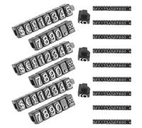 Angoily 12 Ensembles Cubes Affichage de Prix pour Bijoux Blocs de Tarification Rigides et Flexibles Étiquettes Chiffres Argentés sur Fond Noir Présentoirs Pratiques pour Comptoirs et