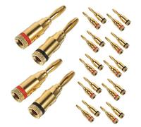 Angoily 12 Paires Connecteurs Fiche Banane Audio Lot Plaqué Or Connecteur Câble Enceintes Stables et Durables pour Système Sonore