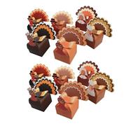 Angoily 12 Pièces Boîtes à Bonbons Papier Forme Dinde pour Fête de Thanksgiving Boîtes Cadeaux Contenants Friandises Automne Récolte