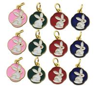 Angoily 12 pièces Charms Lapin Pendentifs DIY pour Collier et Bracelet Mixte Pendentifs Bijoux Mignons Résistants Décoloration