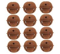 Angoily 12 Pièces Clochettes Métal Rouillé Étoile pour Décorations Sapin Noël Suspendues Rustiques DIY