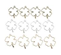 Angoily 12 Pièces Collier Pendentif Trèfle à Quatre Feuilles Léger et Élégant pour Femme Breloque Chanceuse pour Sac ou Collier