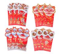 Angoily 12 pièces Envelopes Paper Traditional Chinese Year Money Pockets Creative Tiger Year Gift Pack