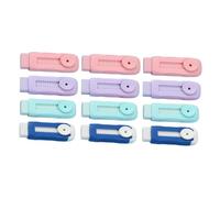 Angoily 12 Pièces Gommes Rétractables Push-pull pour Bureau École Correction Écriture Portable avec Gaine Plastique