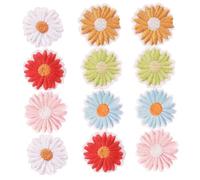 Angoily 12 pièces Lot de Patchs Marguerites Autocollants Appliques Broderie Couture pour Vêtements Sacs et Accessoires DIY