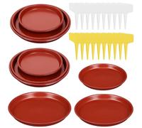 Angoily 12 Pièces Lot de Plateaux pour Pots de Fleurs Plastique Robustes Soucoupes de Différentes pour Plantes Intérieur et Extérieur Accessoires de Jardinière Polyvalents