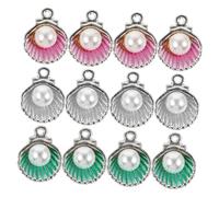 Angoily 12 Pièces matériel de bijoux de bricolage mignon pendentifs thème océan accessoire bricolage bijou chaine collier charbonniers découvertes de bijoux en coquillage