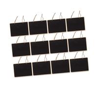 Angoily 12 Pièces Plaques Suspendues Ardoise Bois Tableaux Double Face avec Corde Jute pour Décoration et Messages