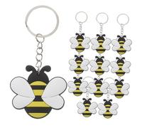 Angoily 12 pièces Porte-clés Abeille Cartoon Mignon Métal et PVC Porte-bagages et Accessoire Décoratif Pratique pour Clés et Sacs