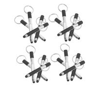 Angoily 12 Pièces Stylos Tactiles Capacitif avec Porte Clés Stylets Ronds pour Écran Tactile Portable Noir et Accessoires pour Précise