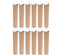 Angoily 12 Pièces Tube D'expédition avec Couvercle en Papier Kraft Marron | Stockage Vertical, Surface Extérieure Inscriptible, Empilable, pour Archives et Rayonnages