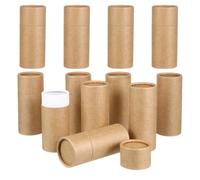 Angoily 12pcs Boîte en Tube de Papier pour Flacon D'huile Essentielle Ronde 50ml en Papier Khaki Élégante Minimaliste pour Rangement et Présentation à Domicile ou Présent