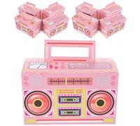 Angoily 12pcs Boîtes à Dragées Rétro en Papier Forme Cassette Portable et Polyvalente pour Fête Thème Musique Couleur Rose