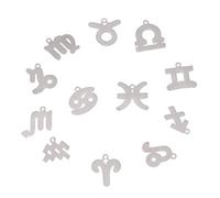 Angoily 12pièces Lot De Breloques Astres Pour Bijoux Diy Colliers Et Bracelets Symboles Des Douze Signes Acier Inoxydable