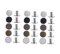 Angoily 15 pièces Boutons de Remplacement pour Jeans de Réglables Boutons Pression Pratiques et Réutilisables pour Ajustement de Couleurs Blanc Marron Noir