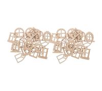 Angoily 150 pièces Kit Portes et Fenêtres Fées Accessoires Miniatures Non Peints pour Maison de Poupée Décoration DIY Ambiance et Authentique
